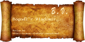 Bognár Vladimir névjegykártya